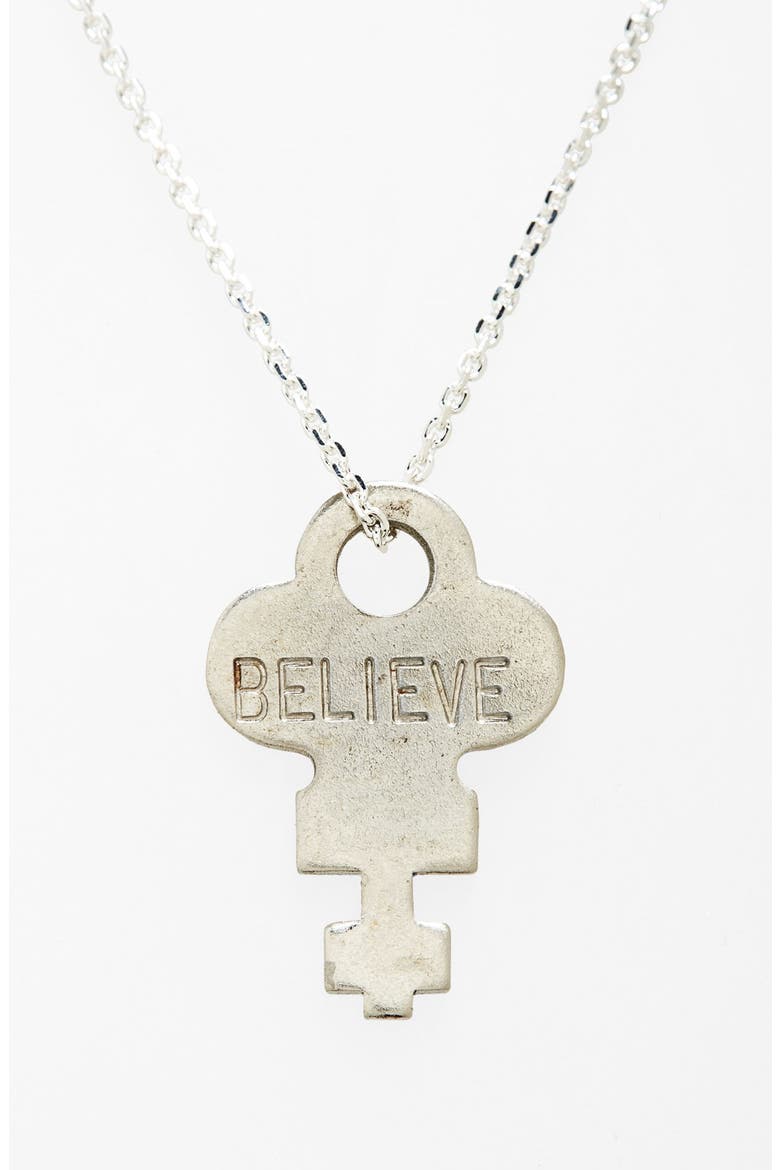 Dainty Classic Hope 18-Inch Gold Key Pendant Necklace, Main, color, SILVER