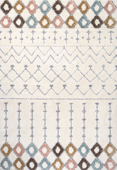 Pia Moroccan Trellis Plush Carved Area Rug