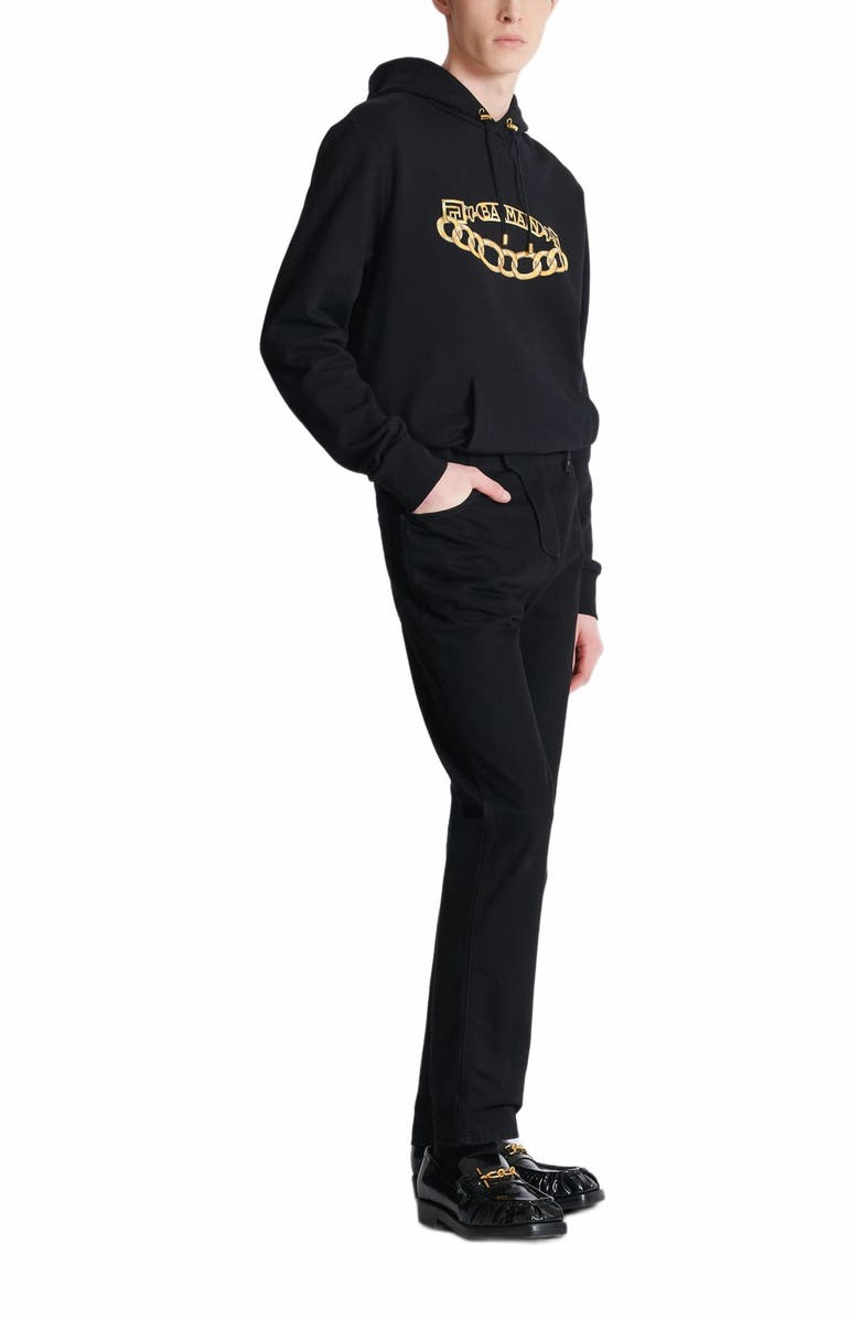 Balmain Regular-Fit Denim Jeans, Main, color, Black