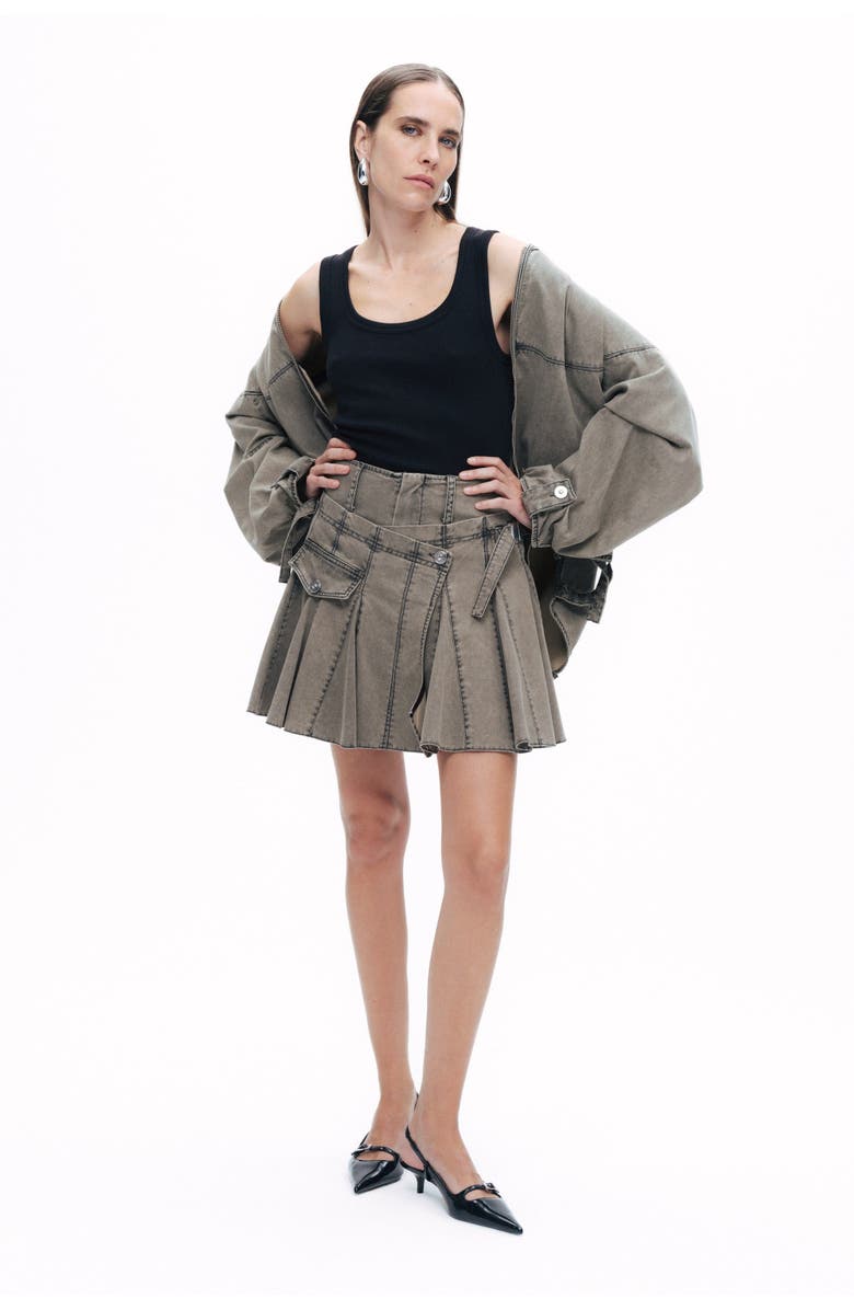 Nocturne Pleated Mini Skirt, Alternate, color, 