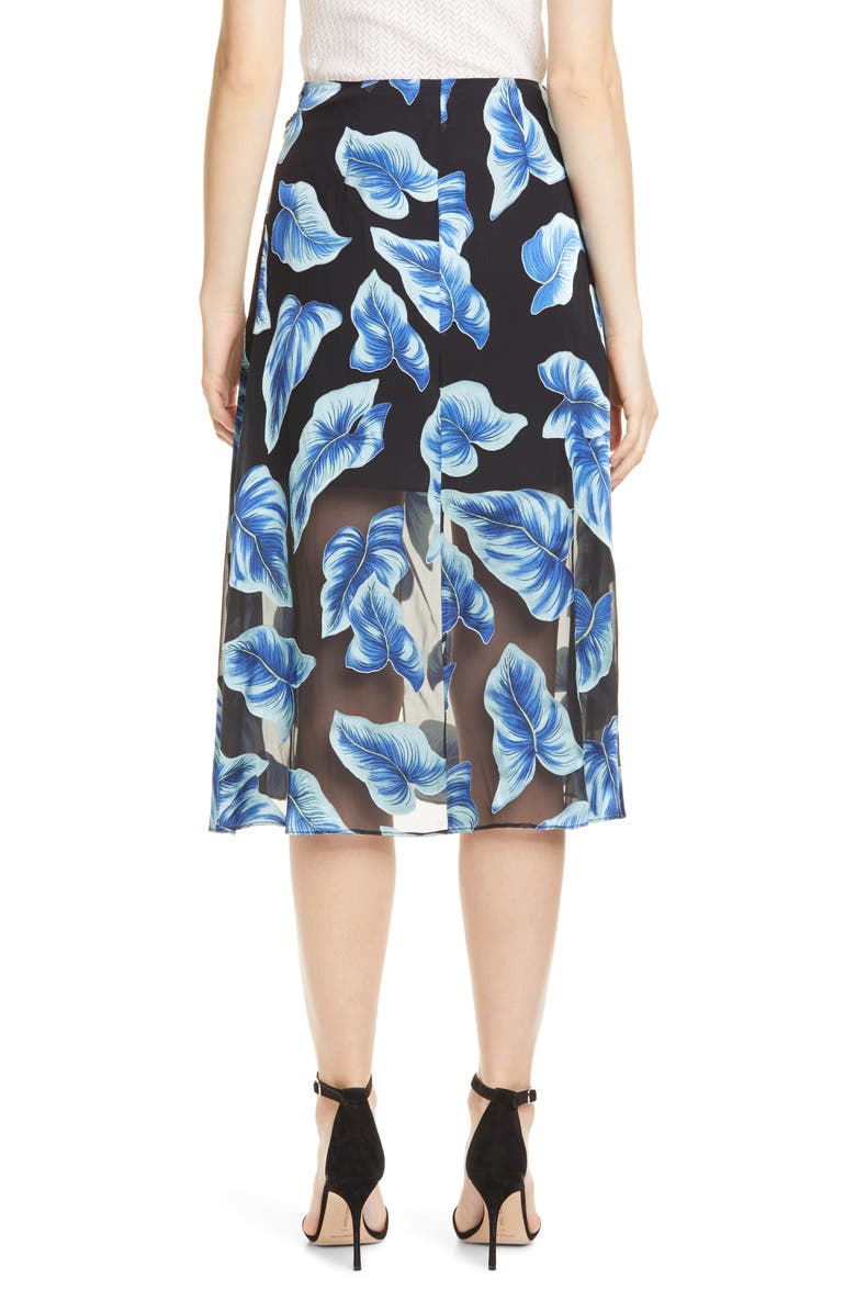 Alice + Olivia Lumi Tie Wrap Midi Skirt, Alternate, color, 