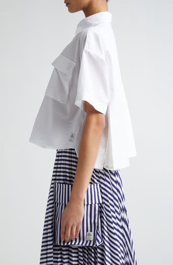 Sacai x Thomas Mason Cotton Poplin Shirt | Nordstrom