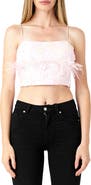 Endless Rose Sequin & Feather Crop Top