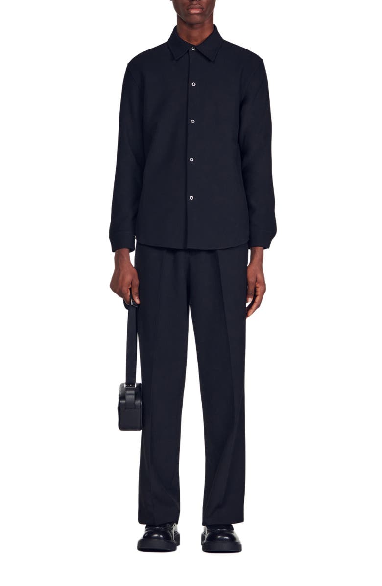 SANDRO Long-sleeved jersey shirt, Alternate, color, Black