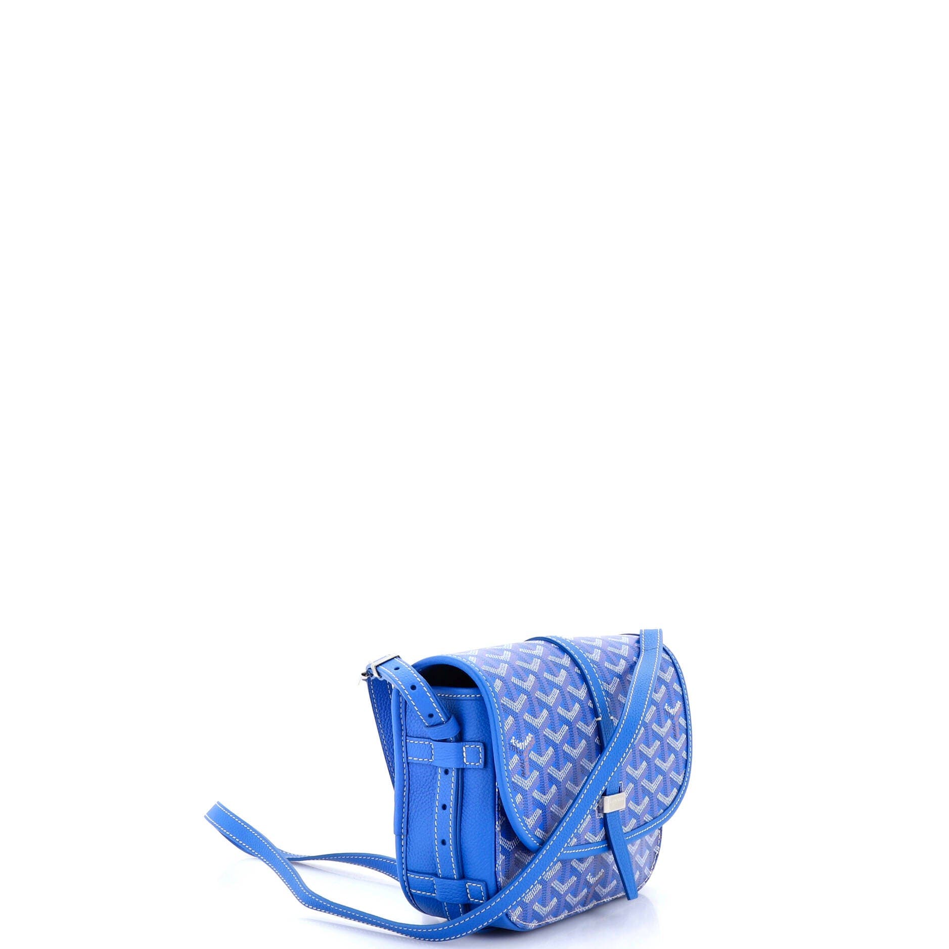 Pre-Owned Goyard Belvedere III Messenger Bag Coated Canvas with Leather PM, Alternate, color, Blue