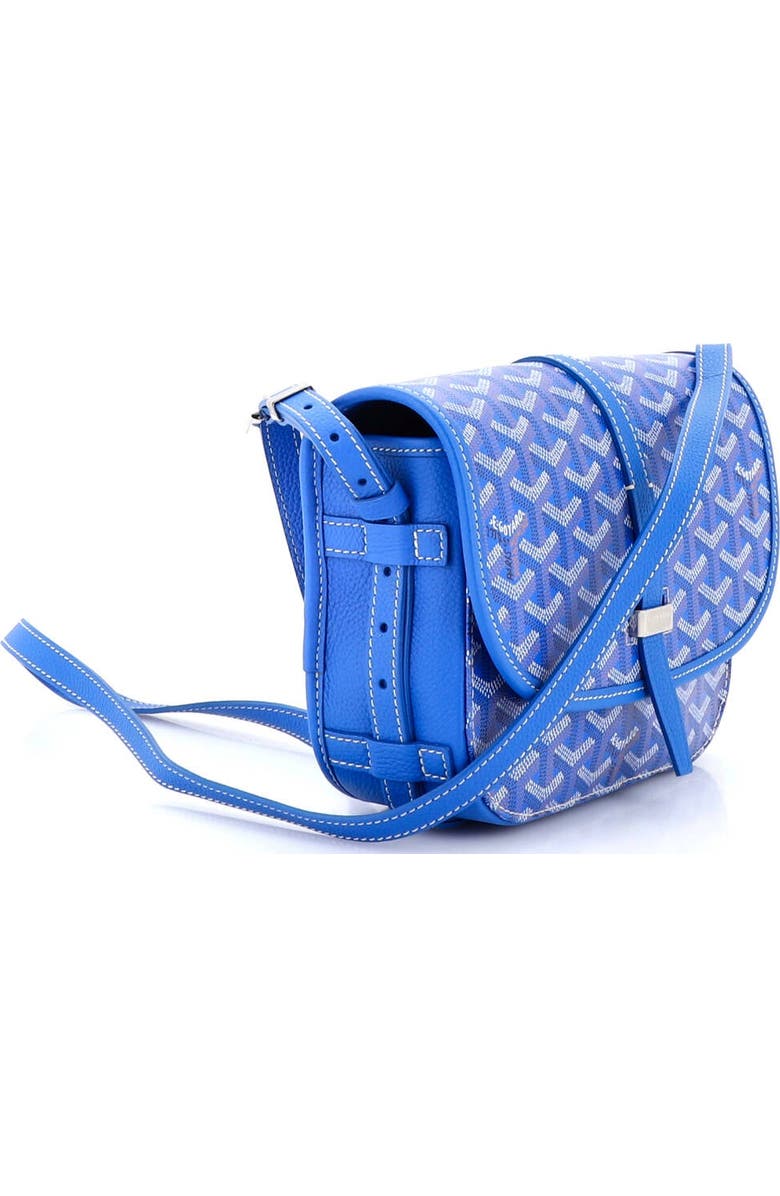 Pre-Owned Goyard Belvedere III Messenger Bag Coated Canvas with Leather PM, Alternate, color, Blue