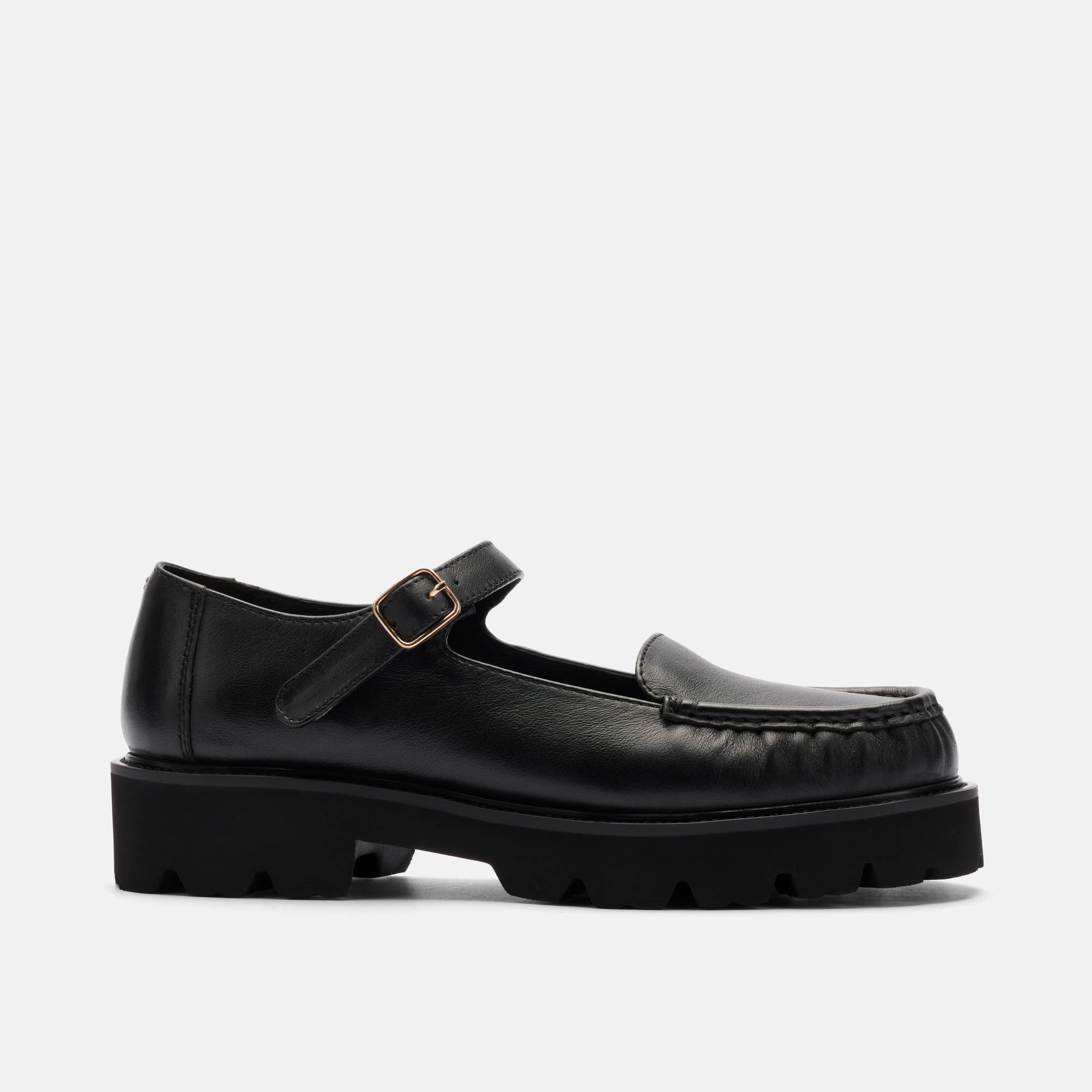 Lennox Lug Mary Jane Loafer, Main, color, Black