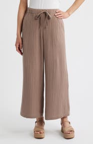 Eileen Fisher Wide Leg Organic Cotton Ankle Pants