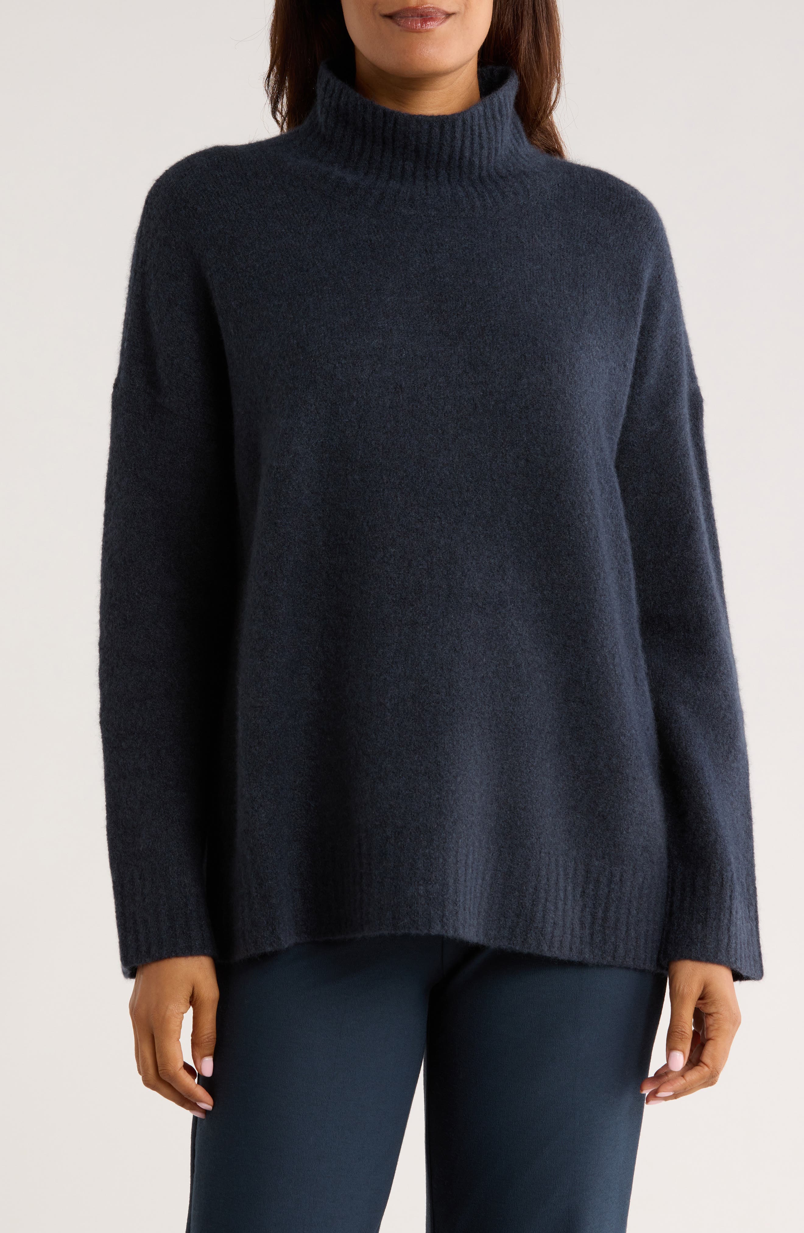 Eileen Fisher Cashmere Blend Bouclé Turtleneck Sweater