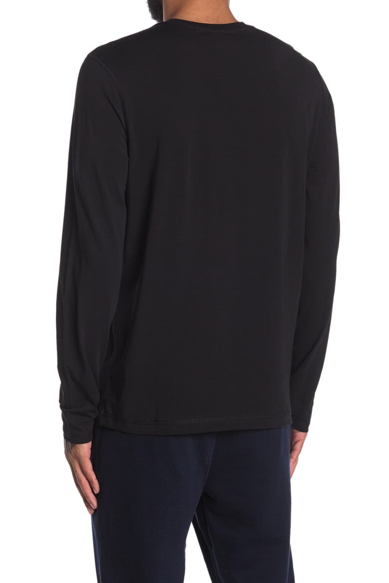 Crew Neck Long Sleeve T-Shirt, Alternate, color, BLACK