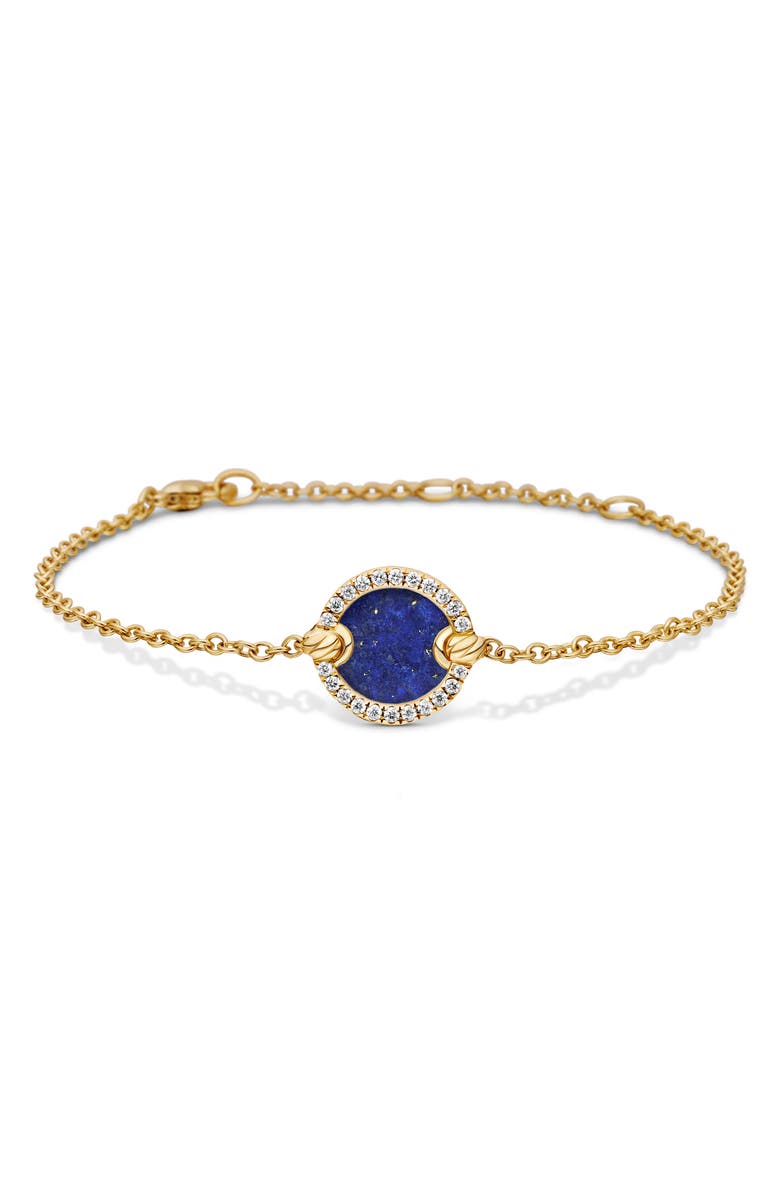 David Yurman Petite Elements Center Station Chain Bracelet with Semiprecious Stone & Diamonds, Main, color,