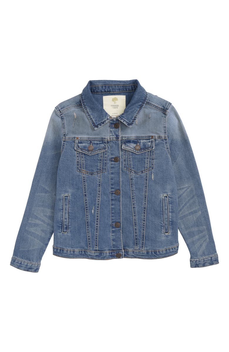Tucker + Tate Distressed Denim Boyfriend Jacket, Main, color,