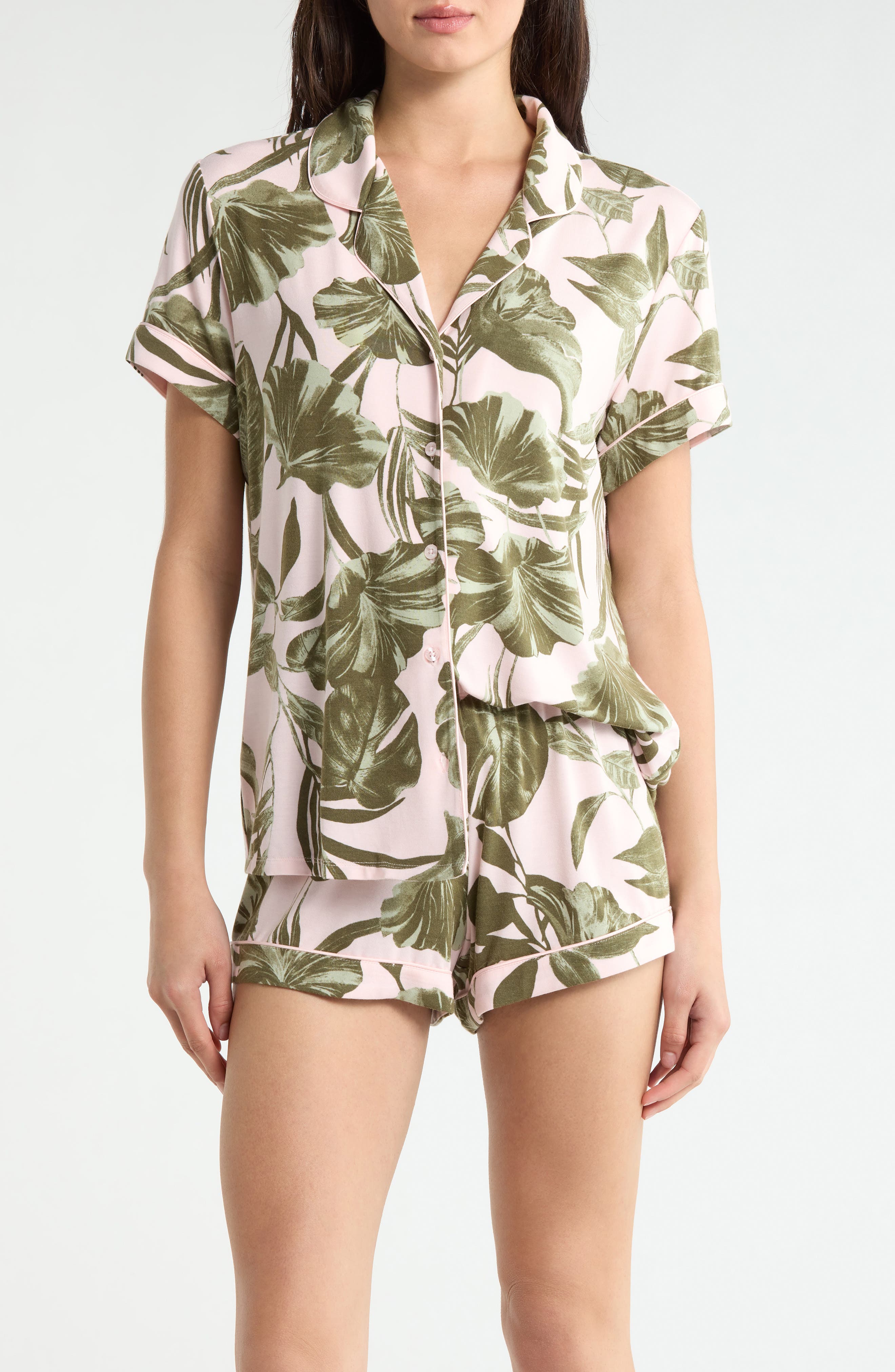 PINK- OLIVE SKETCH TROPIC
