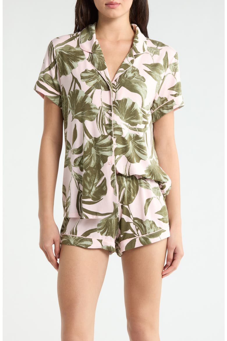 Moonlight Eco Short Pajamas, Main, color, PINK- OLIVE SKETCH TROPIC