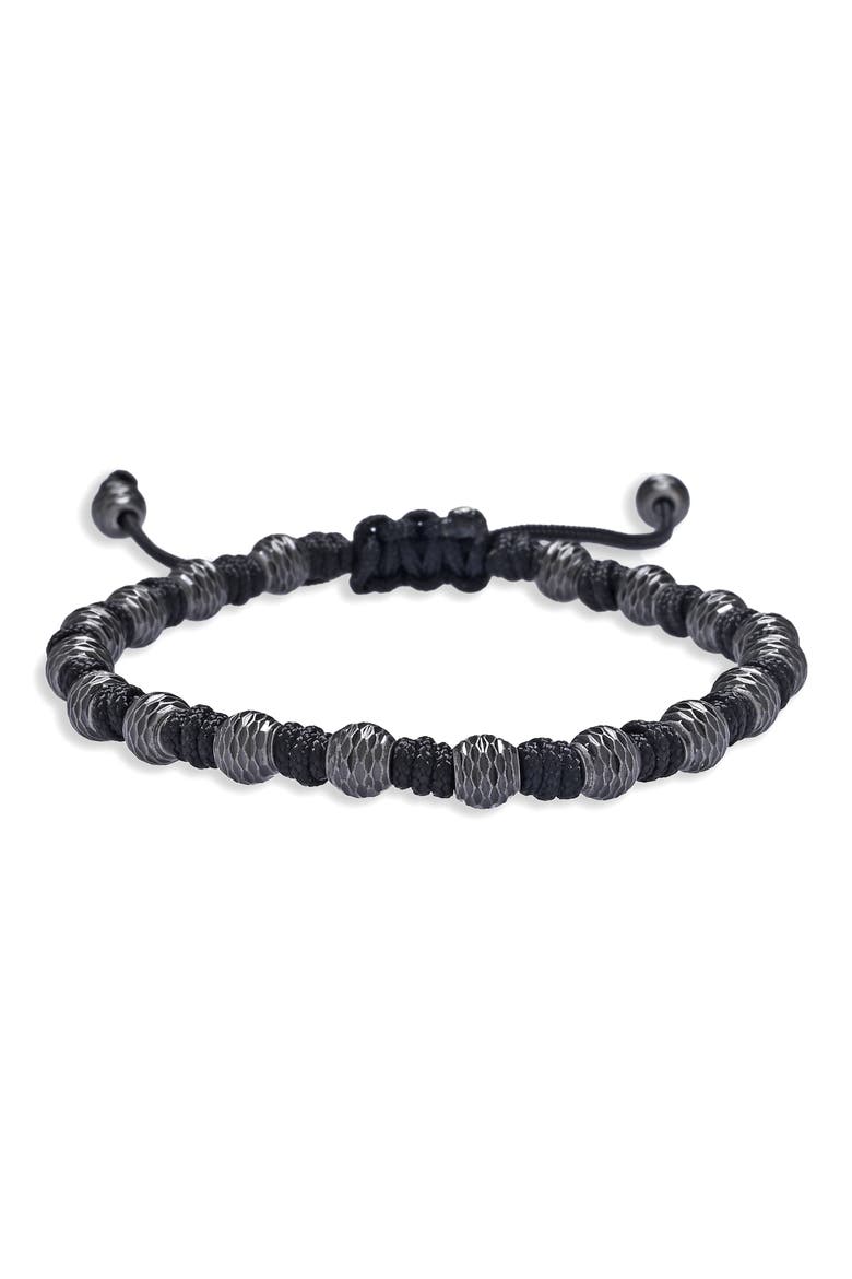 Caleb Beaded Slider Bracelet, Alternate, color, BLACK