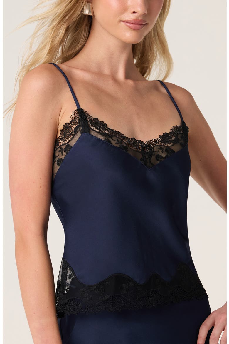 Yulissa Lace Trim Camisole, Alternate, color, NAVY