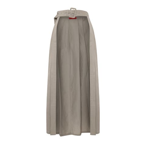 Linen Blend Shiny Woven Skirt