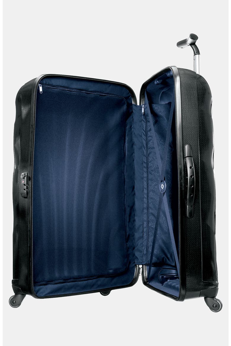 'Cosmolite' Rolling Suitcase, Alternate, color, BLACK