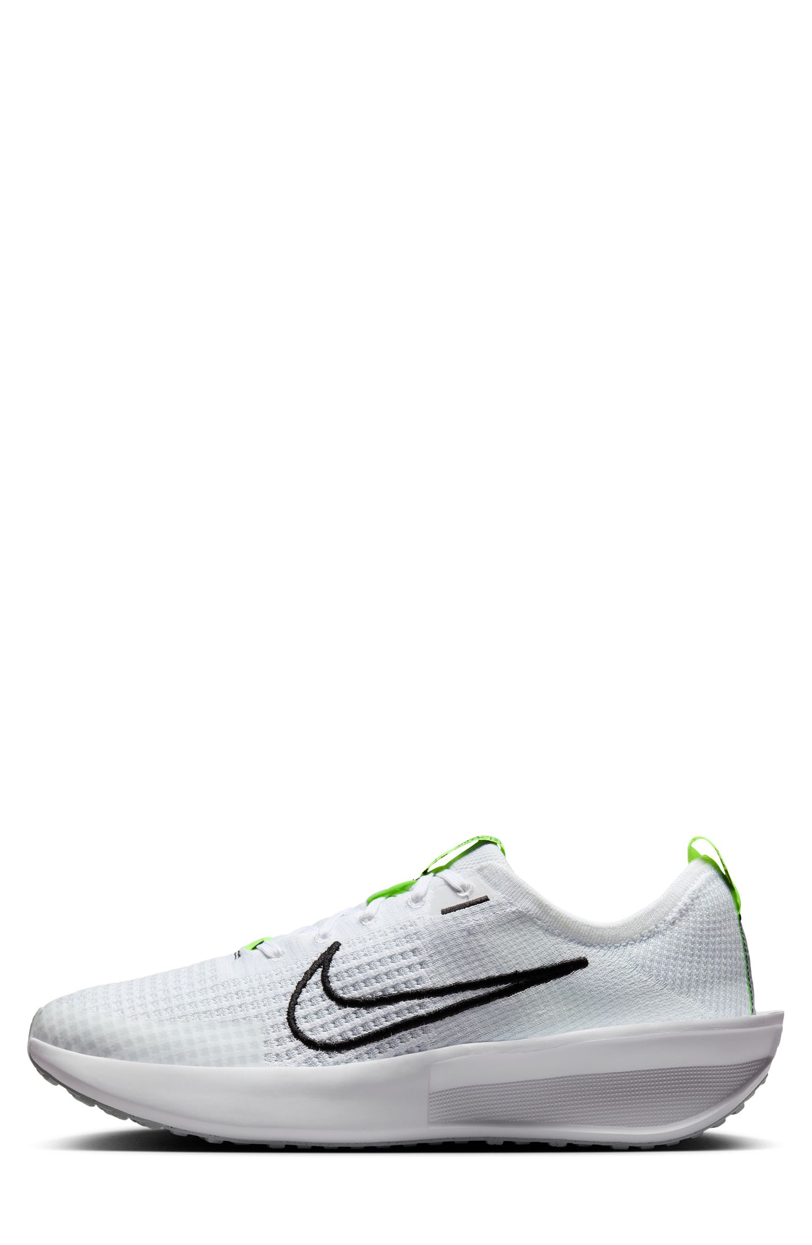 Nike Interact Run Running Sneaker, Alternate, color, White/ Black/ Volt/ Platinum