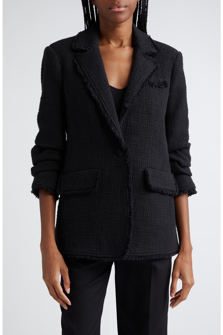 Khloe Bouclé Blazer, Main, color, BLACK
