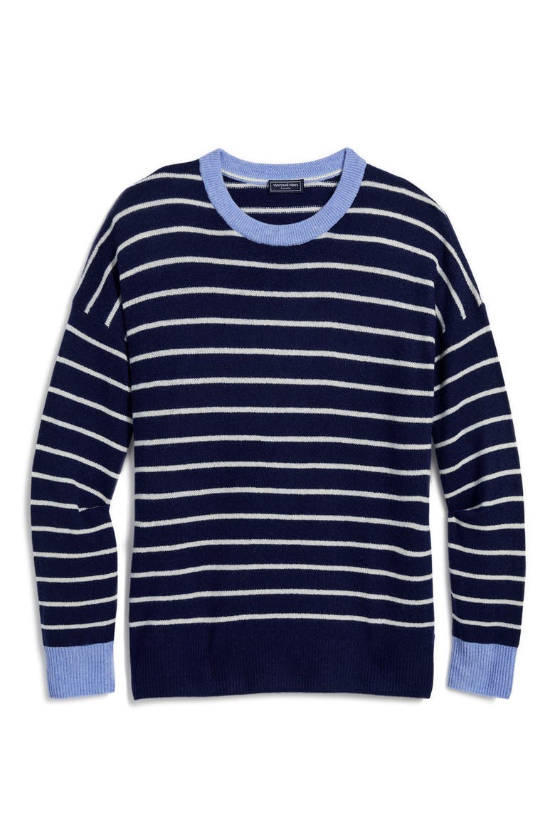 Stripe Cashmere Sweater, Alternate, color, STRIPE NAUTICAL NAVY