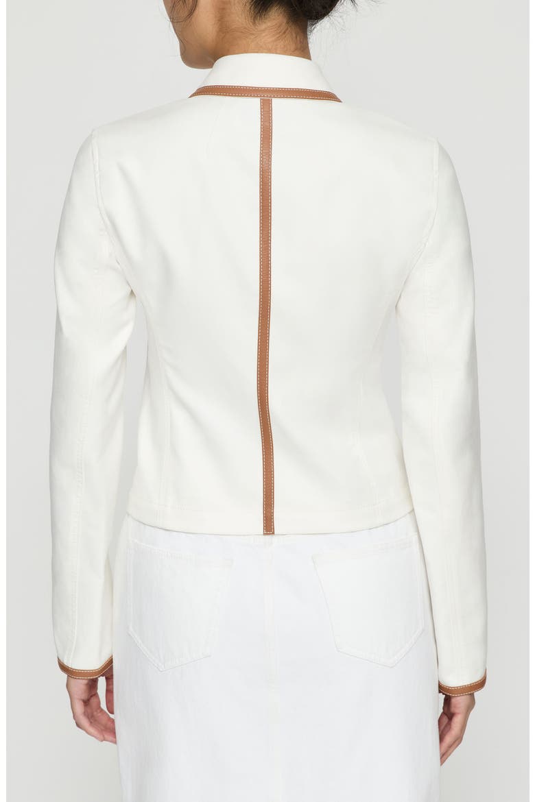 Collared Cotton Twill Zip Jacket, Alternate, color, WHITE