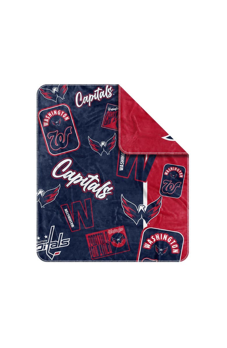 LOGO BRANDS Washington Capitals 50" x 60" Dream Weave Throw Blanket, Alternate, color, Navy