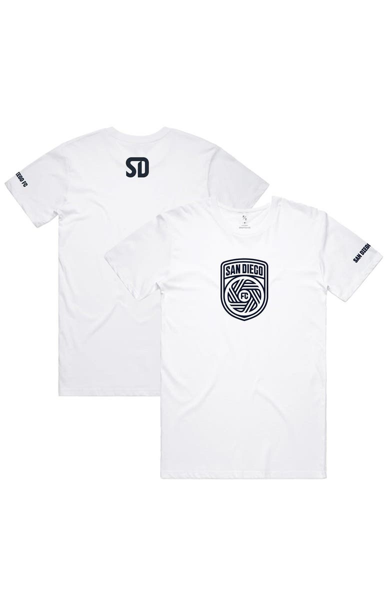 Peace Collective Unisex Peace Collective White San Diego FC Monochrome T-Shirt, Main, color, White