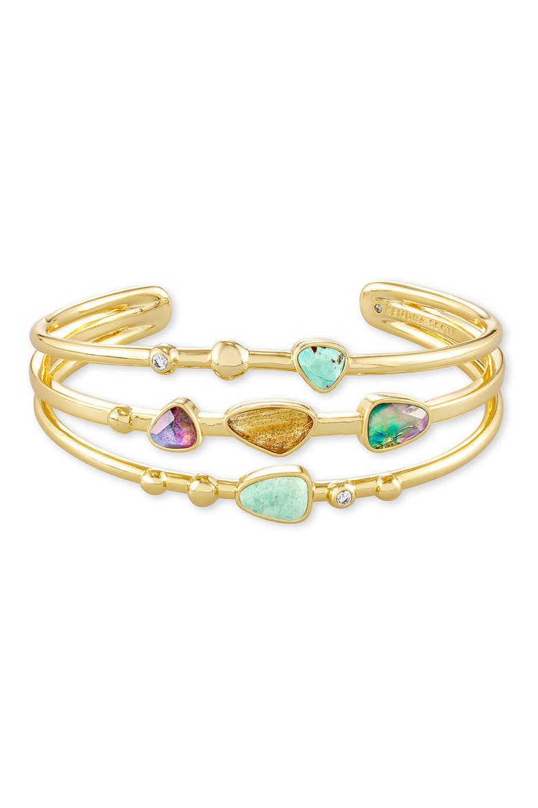 Ivy Statement Bracelet, Main, color, GOLD SEA GREEN MIX