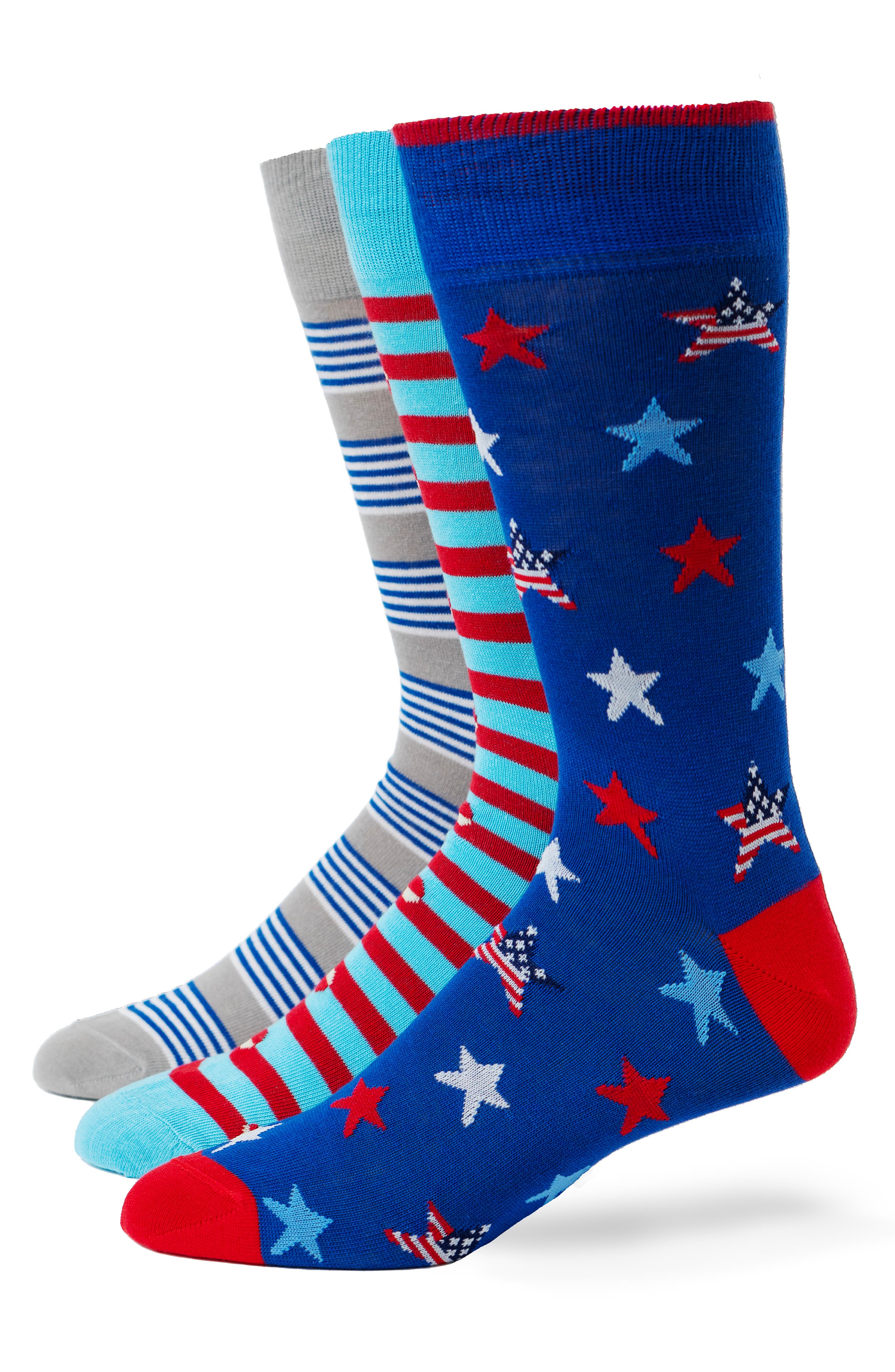 Lorenzo Uomo Assorted 3-Pack Cotton Blend Dress Socks