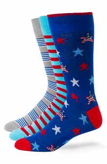 Lorenzo Uomo Assorted 3-Pack Cotton Blend Dress Socks