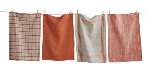 Canyon Woven Dishtowel Set/4 Melon Melon Cotton Everyday