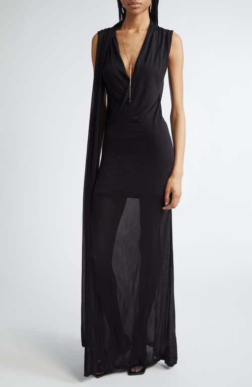 Totême Toteme Overlapped Scarf Sheer Stretch Jersey Maxi Dress