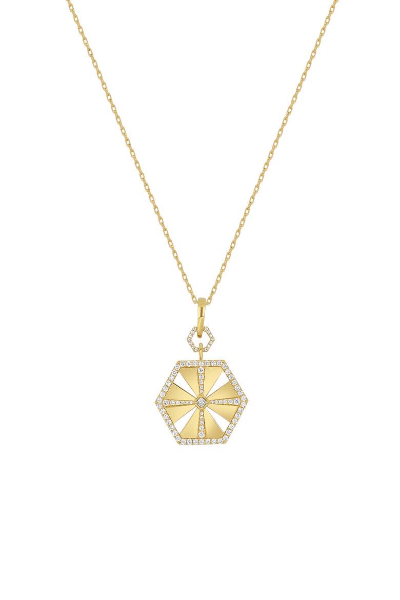 Kiera Diamond Medallion Necklace (Nordstrom Exclusive), Main, color, 18K YELLOW GOLD