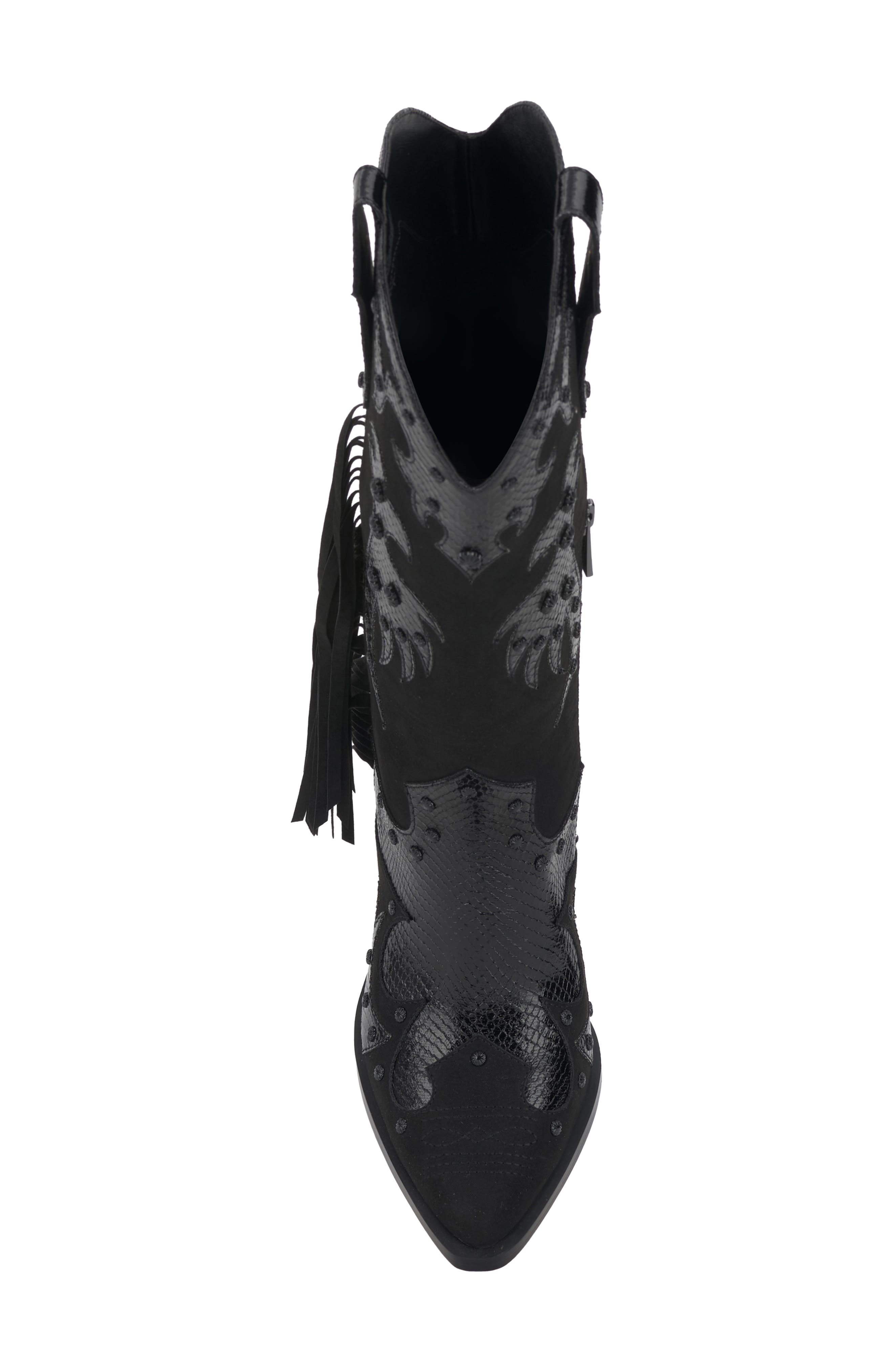 Piarin Pointed Toe Western Boot, Alternate, color, BLACK
