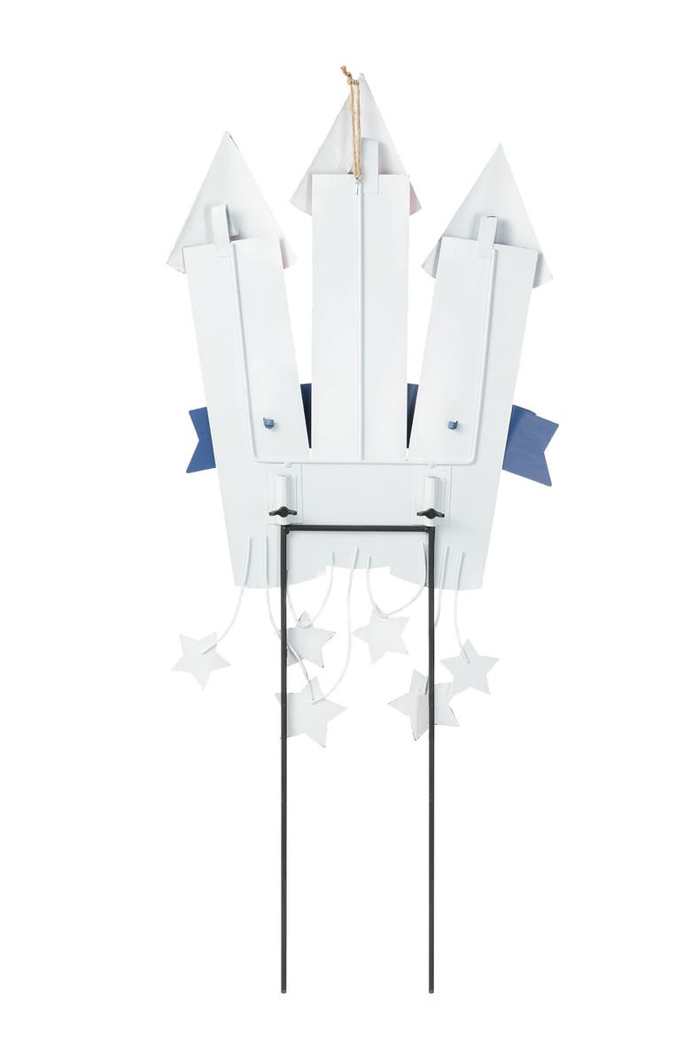 Glitzhome Patriotic Americana Firecracker Yard Stake or Wall Decor, Alternate, color, 