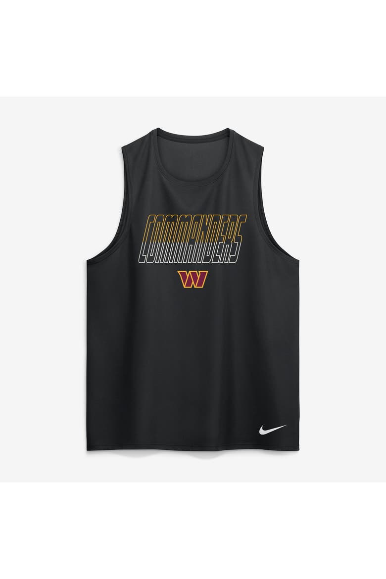 Men's Nike Black Washington Commanders Kickoff Miler Dri-FIT Tank​ Top, Alternate, color, Black