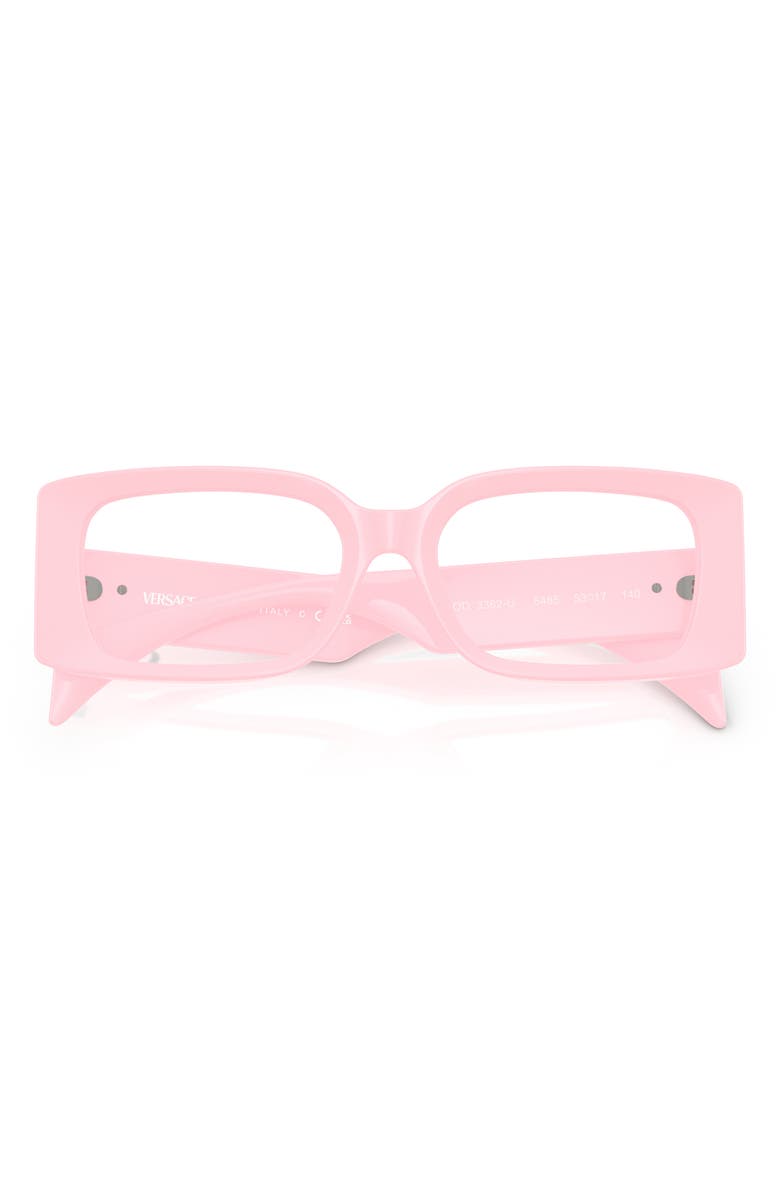 Versace 53mm Rectangular Optical Glasses, Alternate, color, Pink