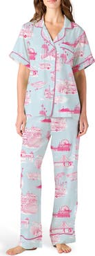 Katie Kime California Toile Cotton Blend Pajamas