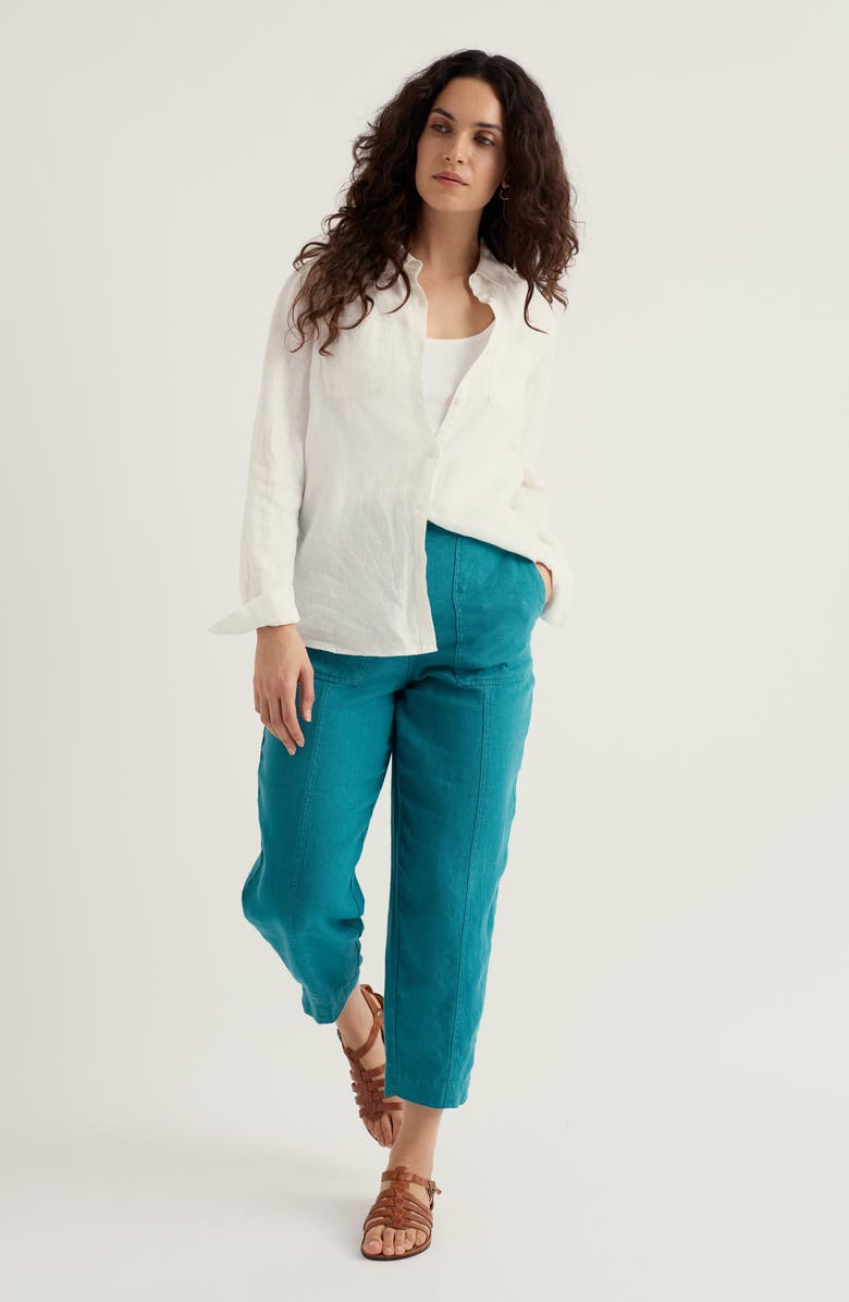 Seasalt Cornwall Saltings Cropped Linen Pants, Alternate, color, Deep Dive