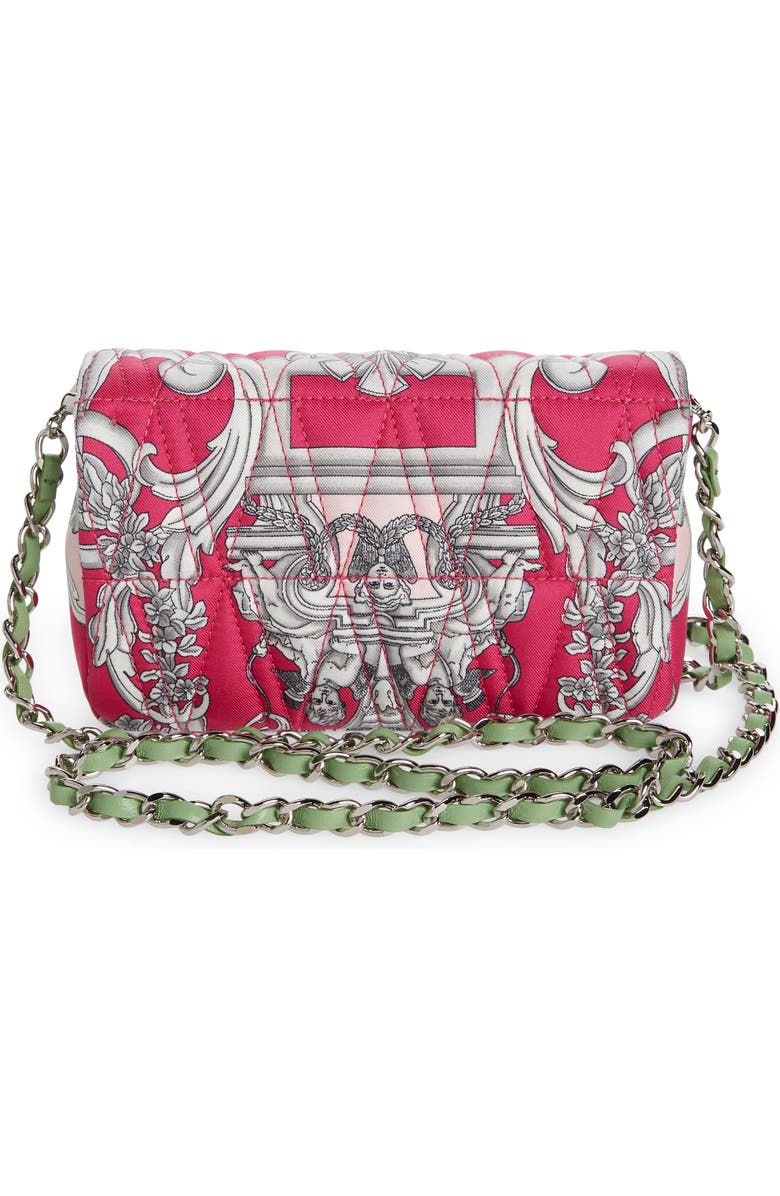 Versace Virtus Print Quilted Silk Twill Shoulder Bag, Alternate, color,