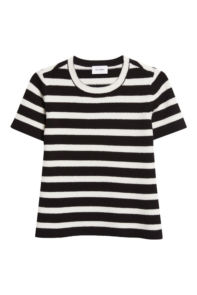 Breton Stripe Wool Blend Sweater, Alternate, color, BLACK / ECRU MULTI