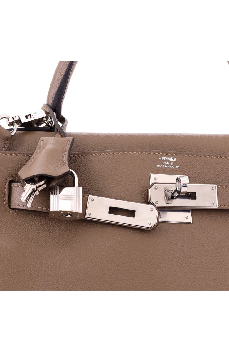Pre-Owned Hermes Kelly Handbag Brown Evercolor with Palladium Hardware 28, Alternate, color, Beige De Weimar