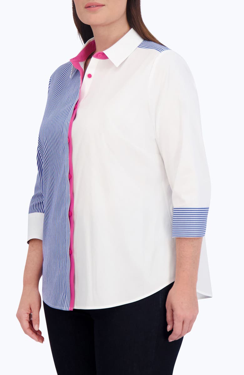 Foxcroft Charlie Mixed Print Shirt, Alternate, color,