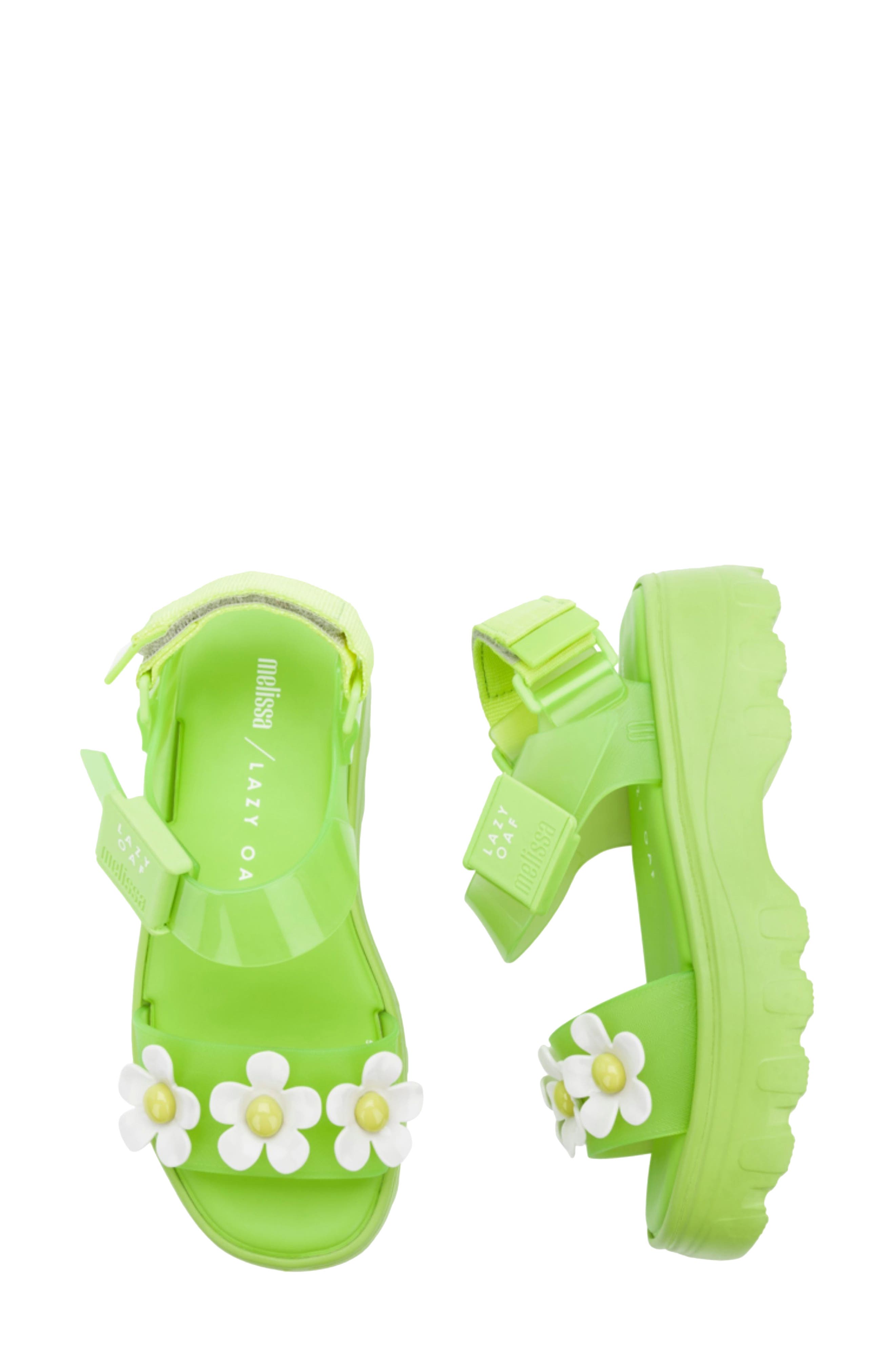 x Lazy Oaf Kick Off Lug Sole Platform Sandal, Alternate, color, GREEN/ WHITE/ YELLOW