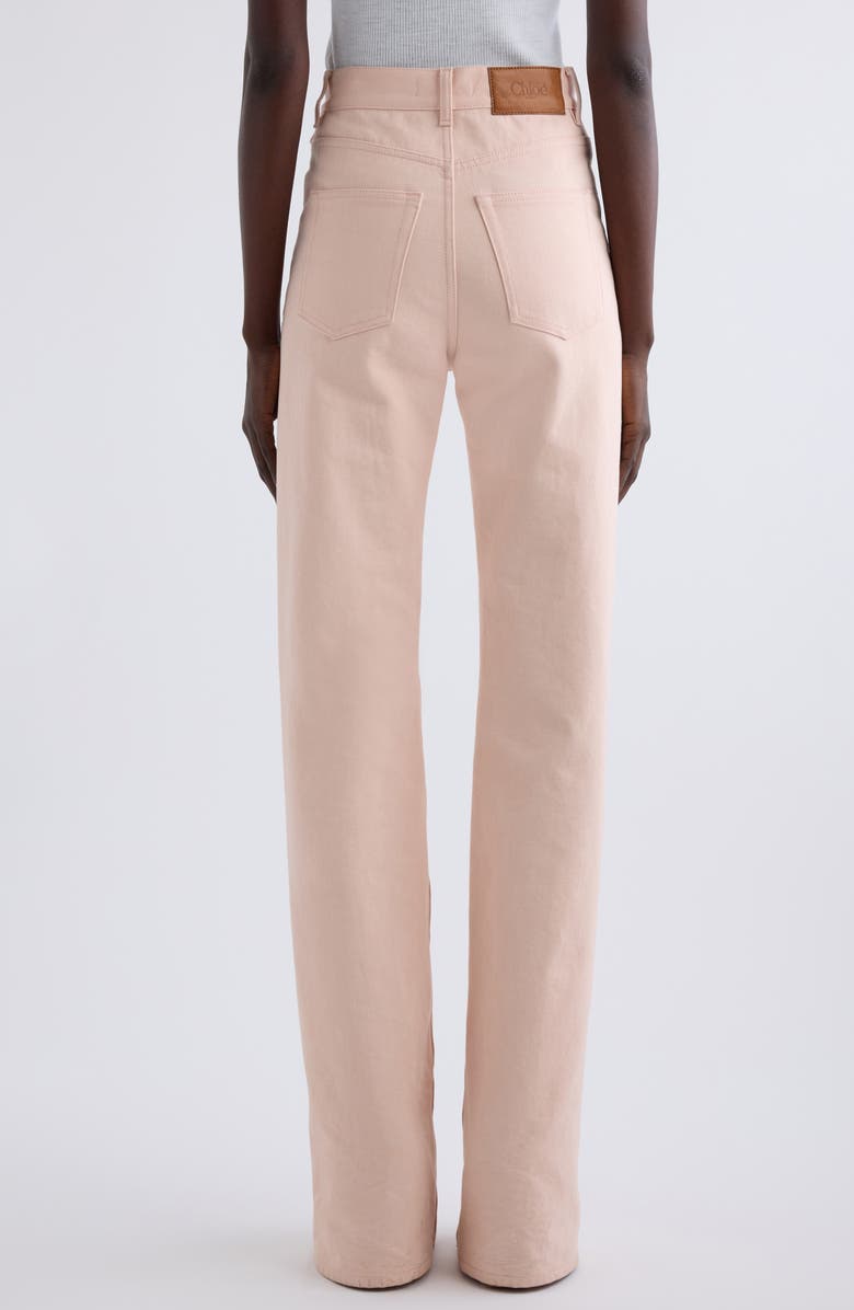 Chloé Pineapple Charm High Waist Twill Pants, Alternate, color, 