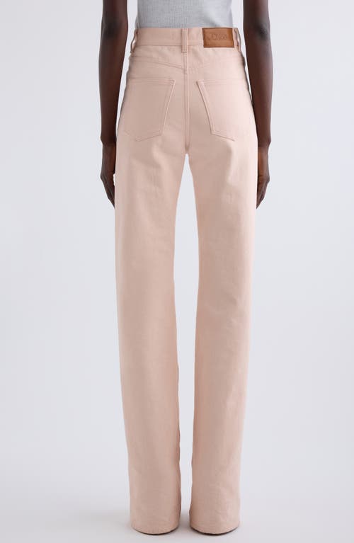 Chloé Pineapple Charm High Waist Twill Pants In Airy Pink