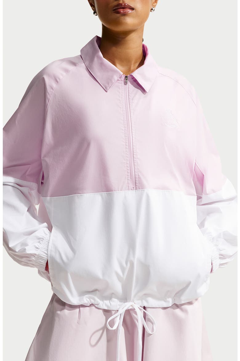Half Zip Windbreaker, Main, color, BLEACHED LILAC/ WHITE/ WHITE