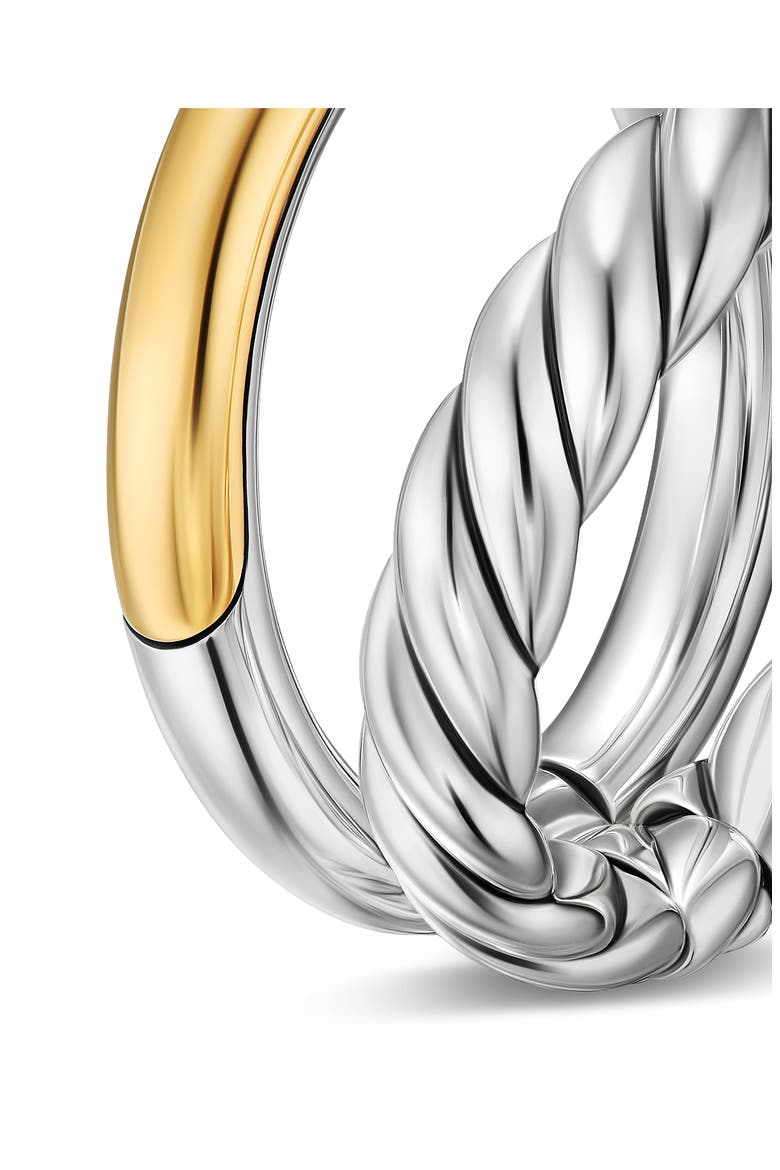 DY Mercer® Two Row Ring in Sterling Silver with 18K Yellow Gold, 8mm, Alternate, color, NO COLOR