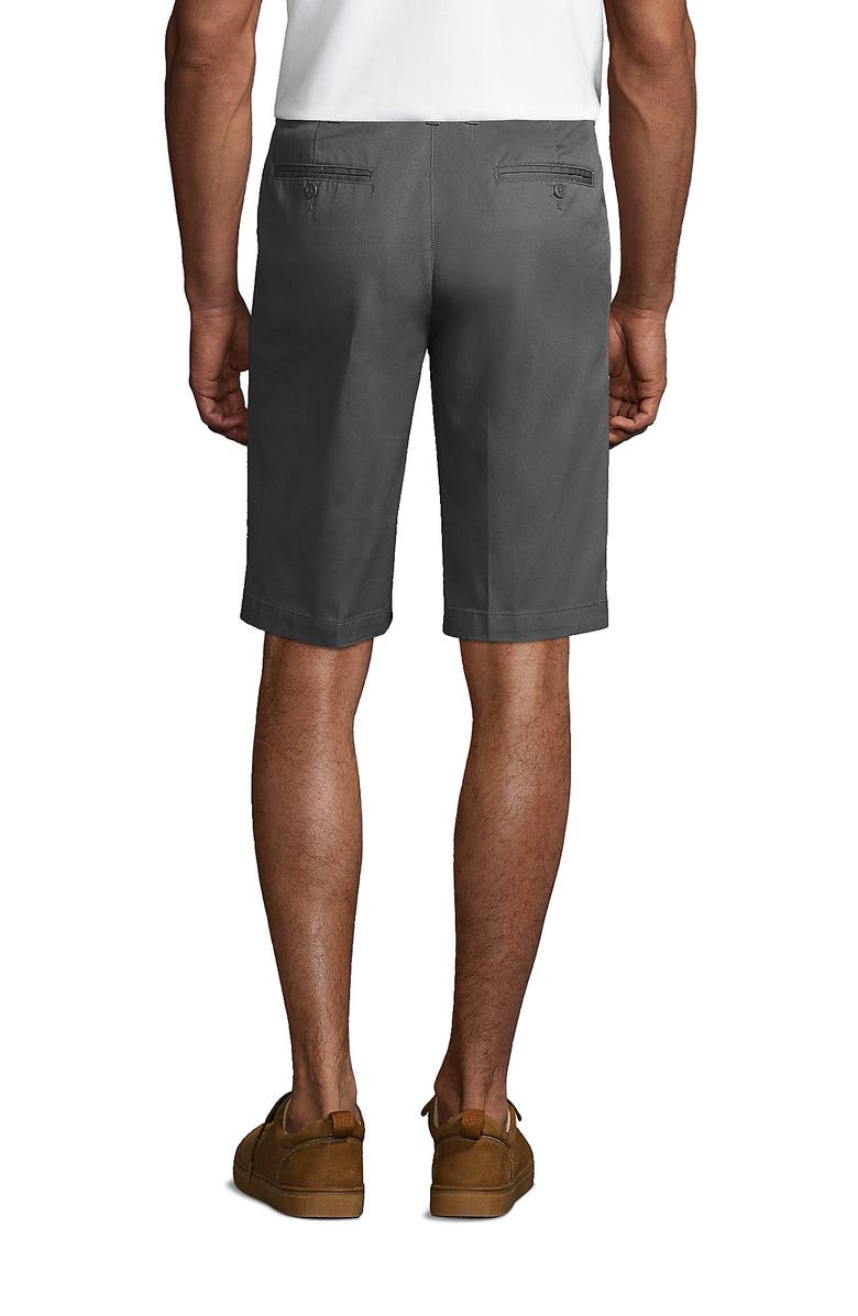 Lands' End School Uniform Young  Plain Front Blend Chino Shorts, Alternate, color, Arctic Gray